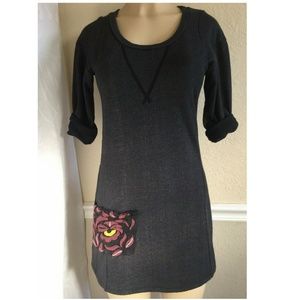 Clary Sage Organics Mini Dress gray XS Cotton XS